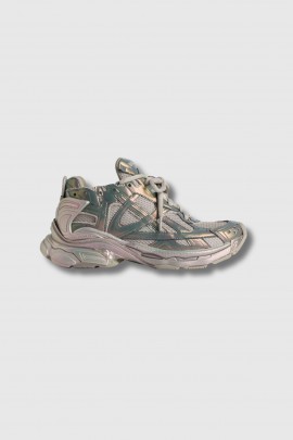 Baskets Runner en mesh beige et rose 