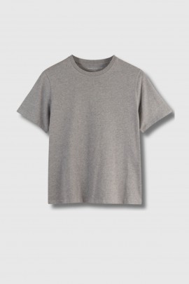 T-shirt col rond en coton gris