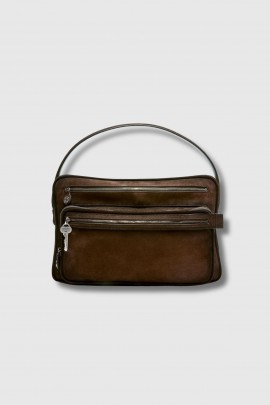 Brown waxed suede Camero Camera bag