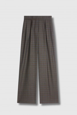 Pantalon à pinces à carreaux