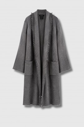 Manteau cardigan en laine noir 
