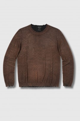 Pull iconique en laine et cachemire marron 