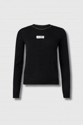 Black virgin wool sweater