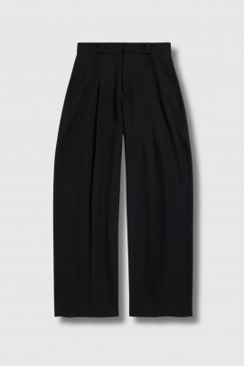 Pantalon large en twill de laine