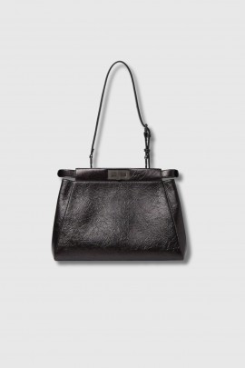 Sac Peekaboo medium cuir craquelé noir