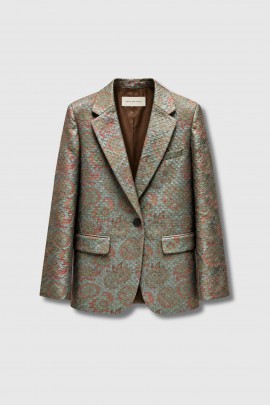 Veste Blanchet en jacquard abstrait argenté