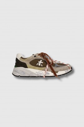 Baskets Mased 8521L kaki et marron 