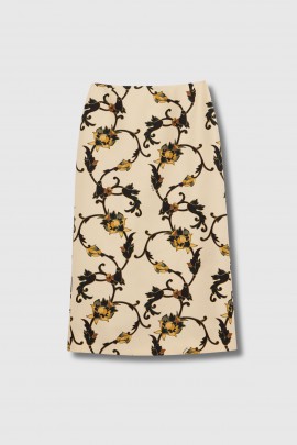 Jupe crayon en laine beige 