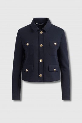 Veste Sabato en jersey bleu marine 