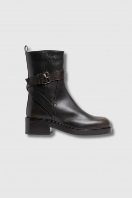 Bottines Biker en daim marron 