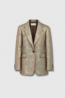 Blanchet Jacket in Abstract Silver Jacquard