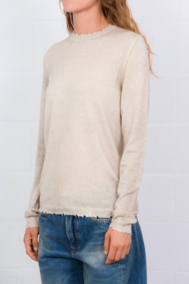 Pull iconique en laine et cachemire gris