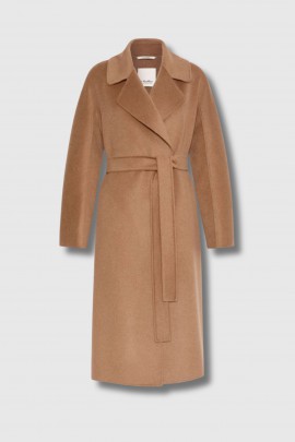 Long manteau camel laine et cachemire