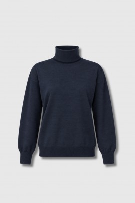 Pull col roulé laine et soie