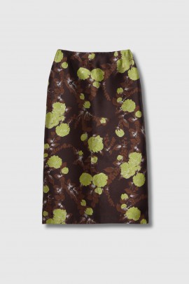 Brown and green pencil skirt