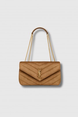 Sac Loulou medium en suede caramel