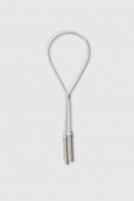 2 Pompons silver necklace