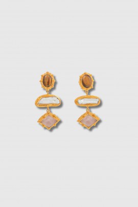 Boucle d'oreille Theodora Tiger Eye