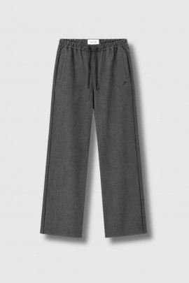 Pantalon Pieter élastiqué gris coton et laine