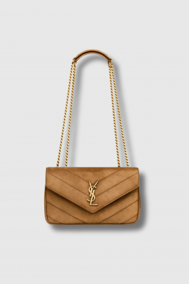 Sac Loulou small en daim camel 