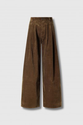 Pantalon velours cote 3 plis marron