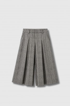 Checked wool skirt-shorts