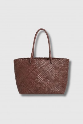 Bazika Tote Bag in Brown Braided Leather