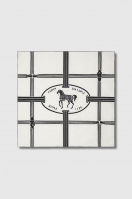 Ecru silk square scarf