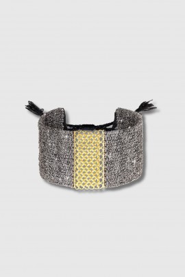 N°644 Ruthenium, Lurex and Crystal bracelet