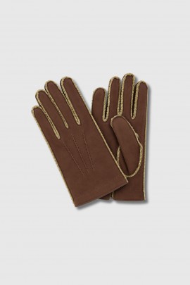 Brown lambskin gloves