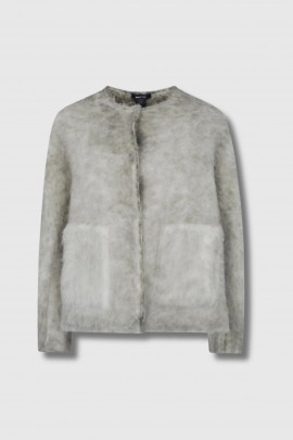 Veste en laine d'alpaga beige écru 