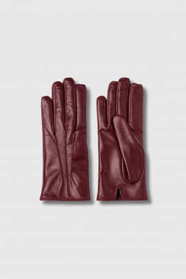Burgundy leather gloves