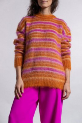 Pull mohair à rayures