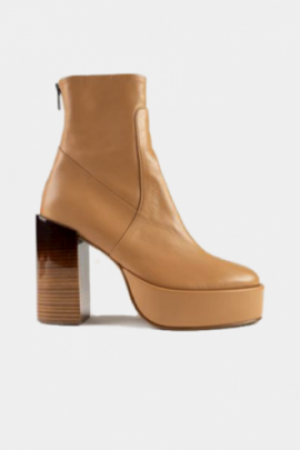 Boots Edith en cuir eco Natural Beige 