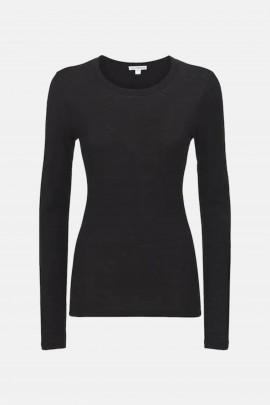 T-shirt manches longues en coton noir